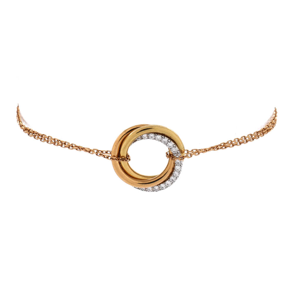 Cartier Trinity Chain Bracelet 18K Tricolor Gold and Diamonds